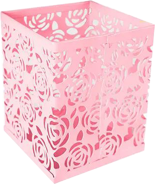 RICOO - Pot à crayon bureau B003-F, organisateur en fer, fuchsia