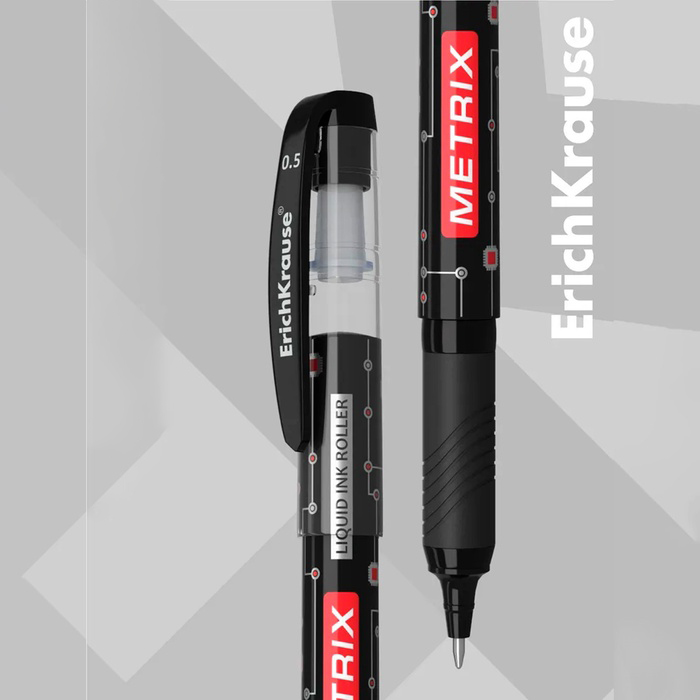 Stylo roller ErichKrause Metrix , encre noire (blister de 1 pièce)