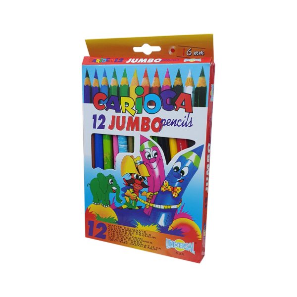 Boîte de crayons de couleur CARIOCA Jumbo – 12 unités (lot de 6)