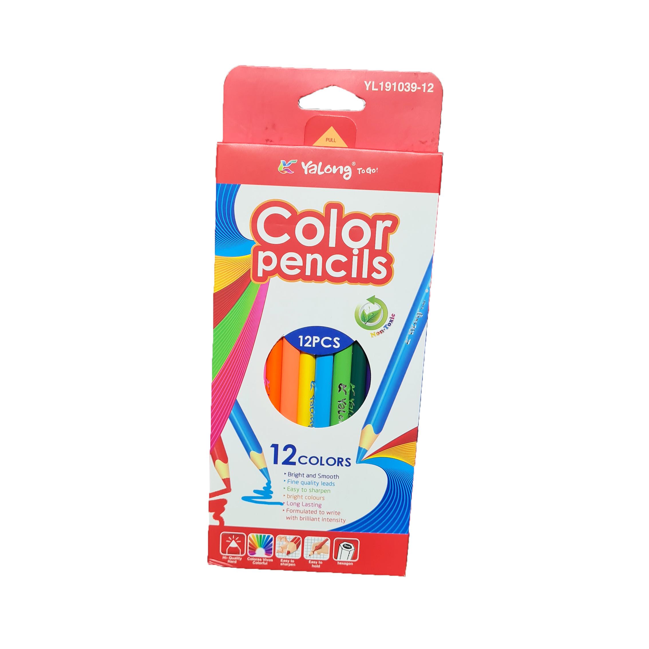 Crayons de couleur Yalong 12 couleurs