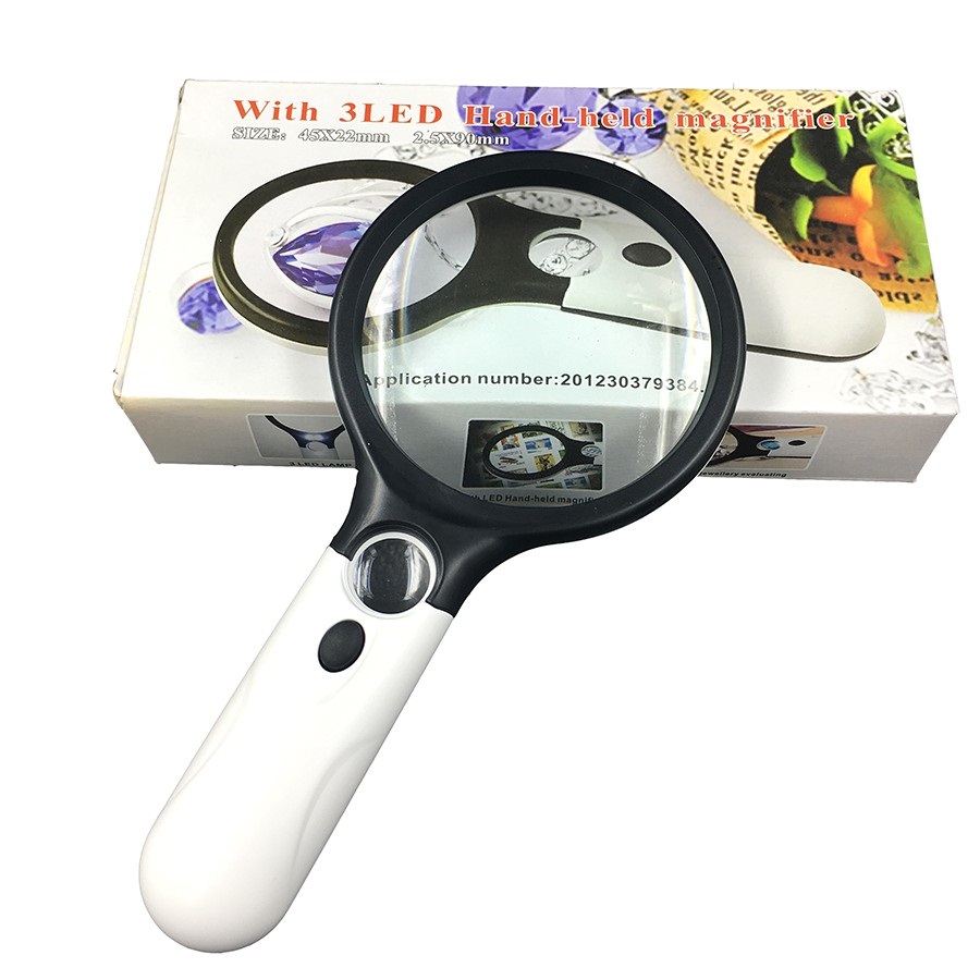 Loupe avec éclairage LED grossissement x45