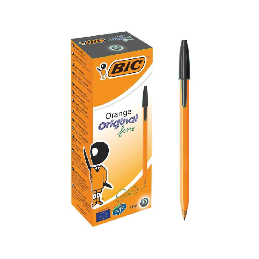 Stylo Bic Fine Orange Noir