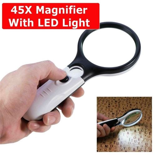 Loupe avec éclairage LED grossissement x45