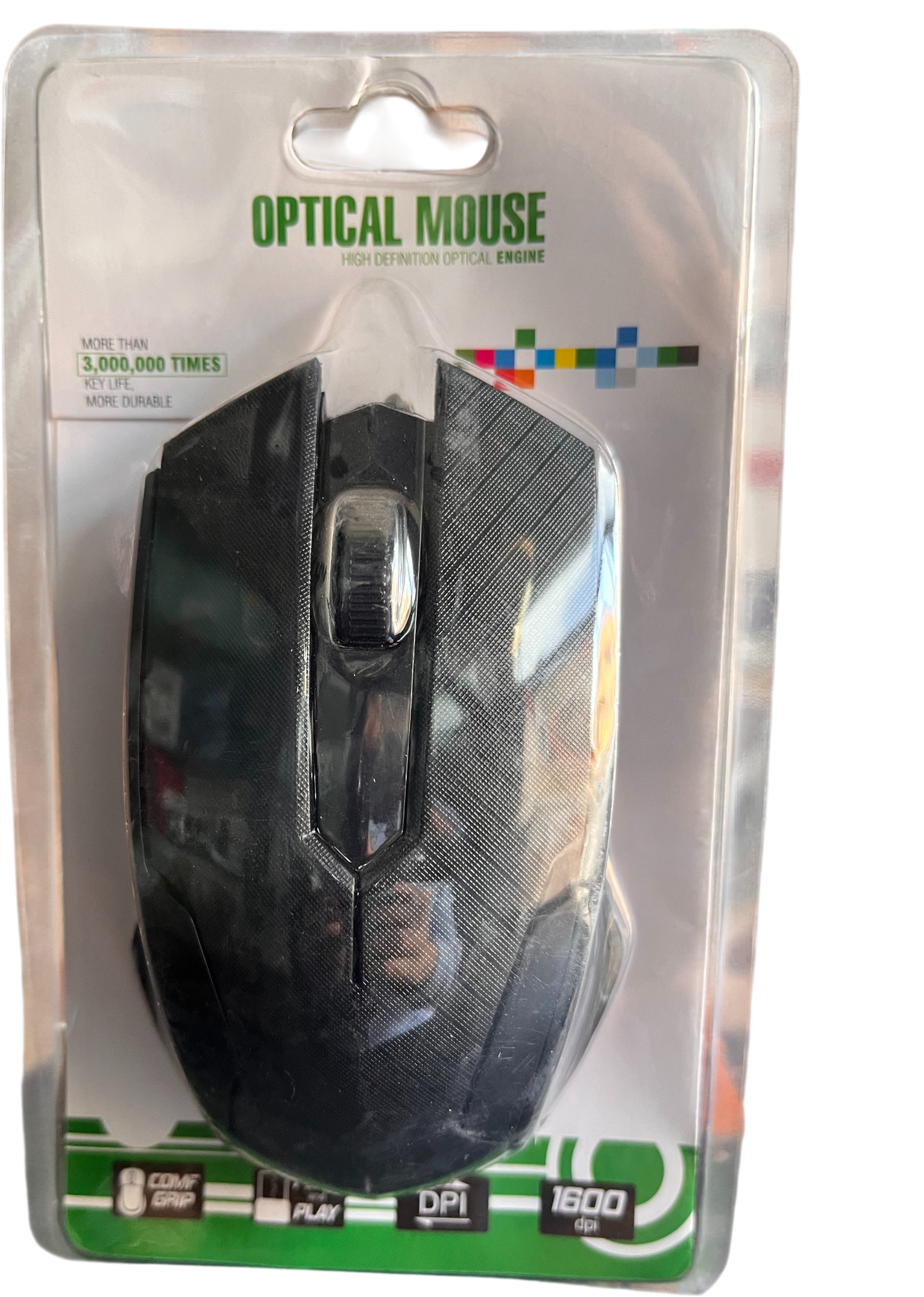 Souris optique filaire noire USB