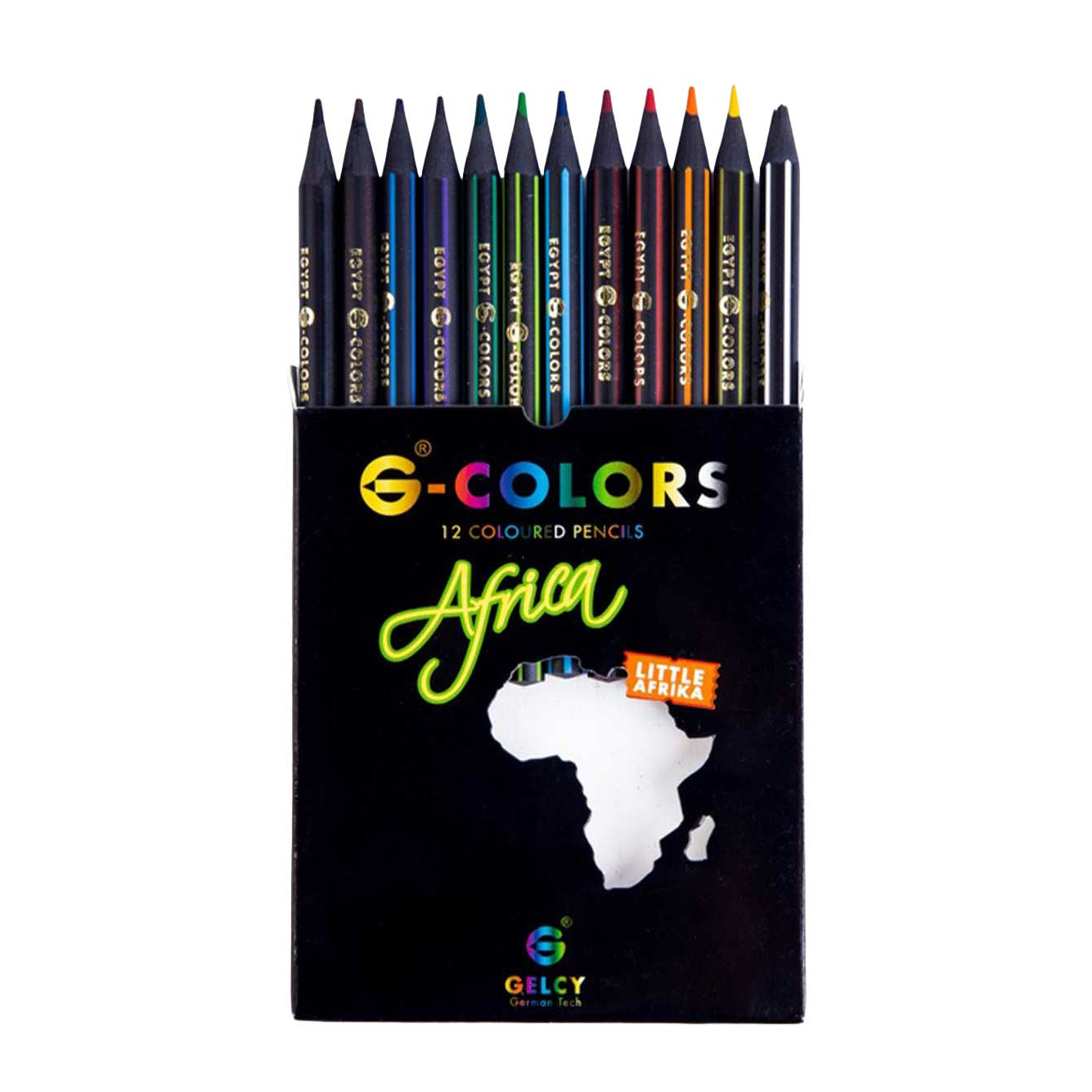 12  Crayons de couleur GELCY  Africa