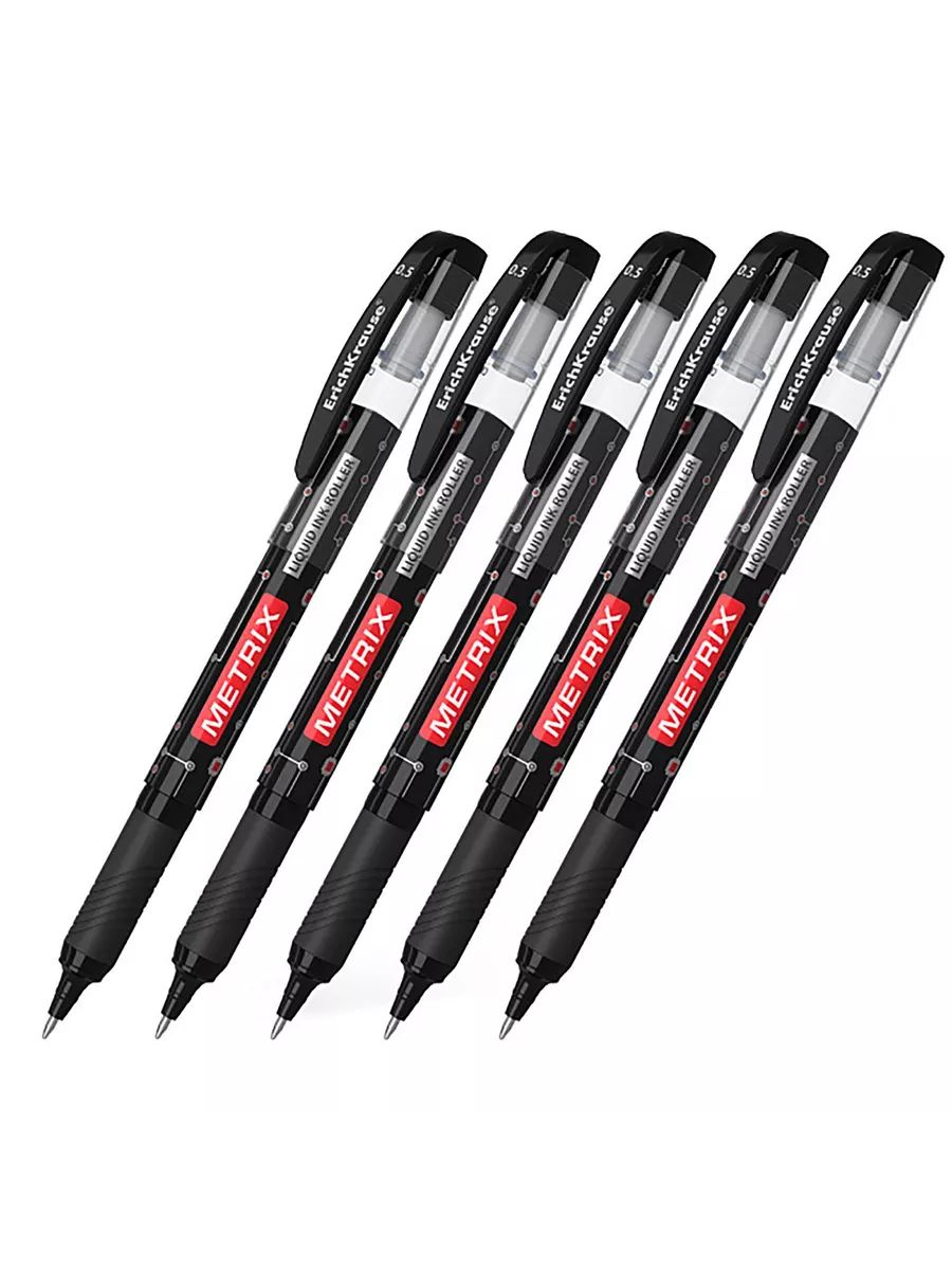 Stylo roller ErichKrause Metrix , encre noire (blister de 1 pièce)