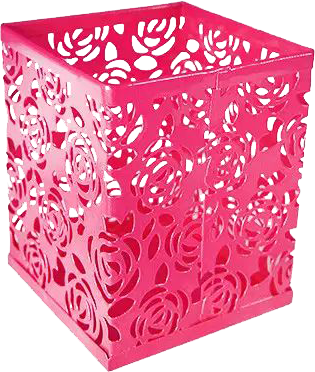 RICOO - Pot à crayon bureau B003-F, organisateur en fer, fuchsia