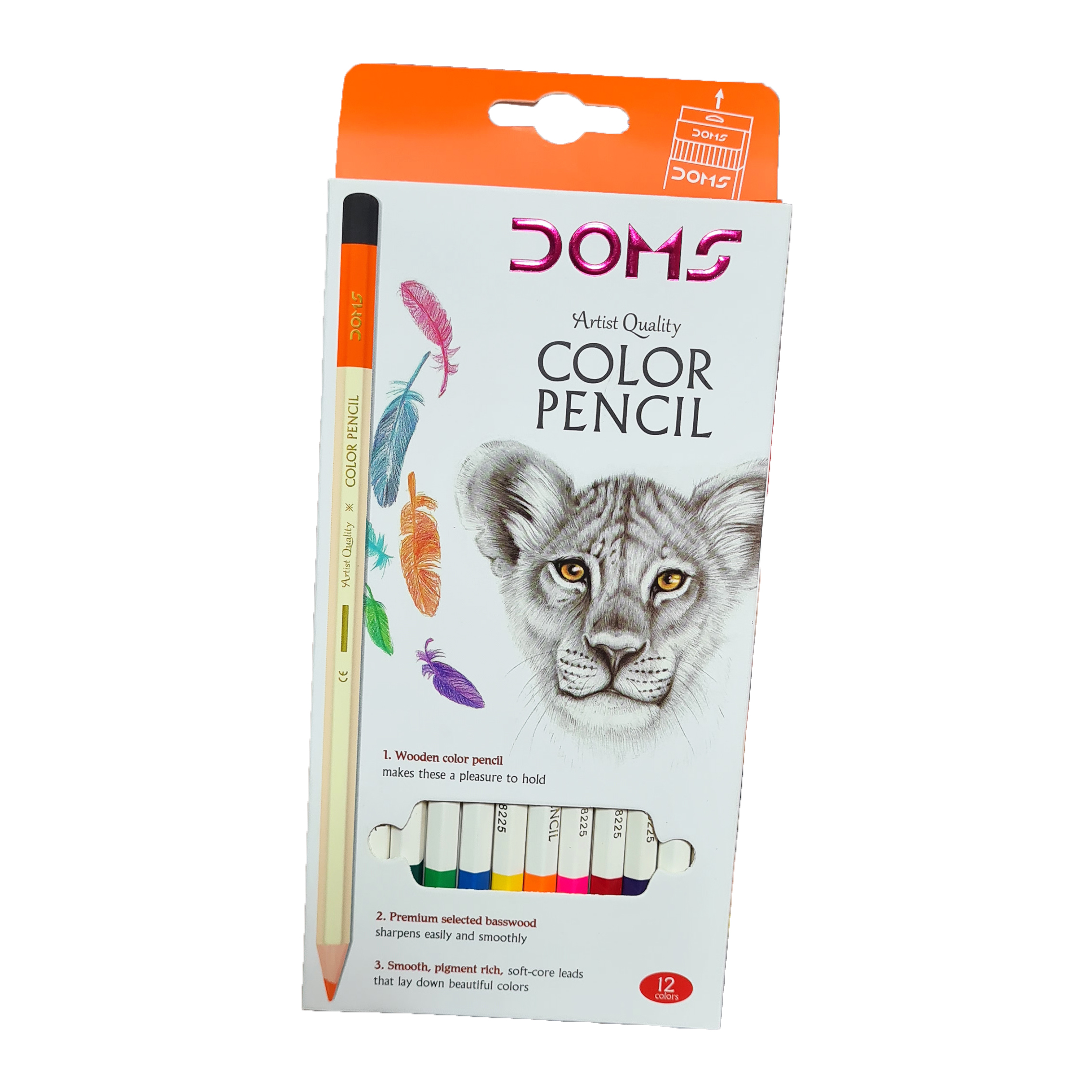 Crayons de couleur en bois Doms – Boîte de 12