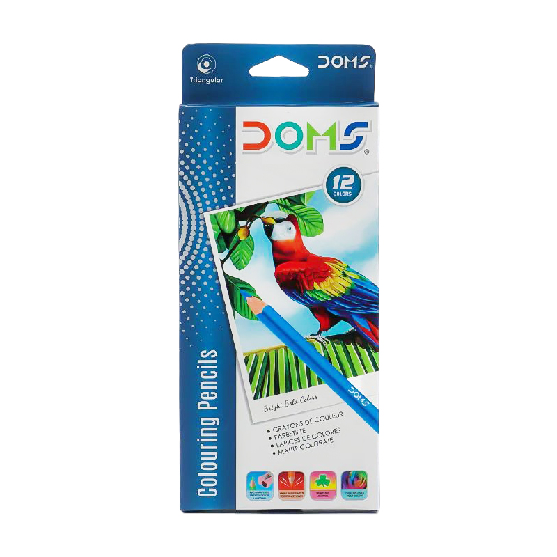 Crayons de couleur DOMS – Boîte de 12 couleurs