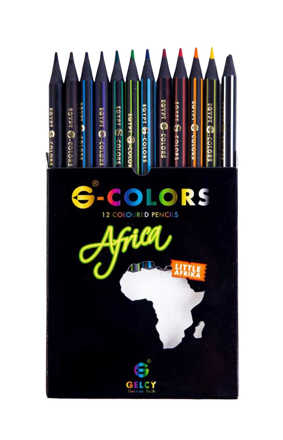 12  Crayons de couleur GELCY  Africa